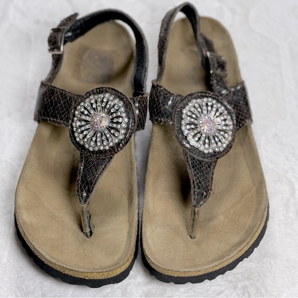Birkenstock Brown Jeweled Thong is Sandals